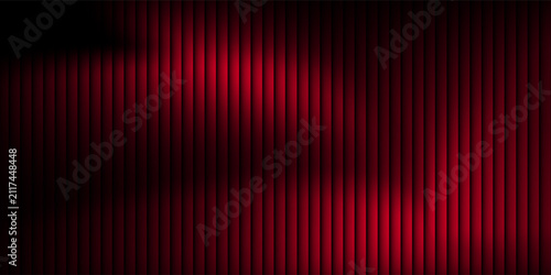Foto Abstract dark background displays glowing vibrant red vertical lines interrupted by smooth, undulating light patterns suggesting intense energy or digital motion perfect for modern graphic overlays