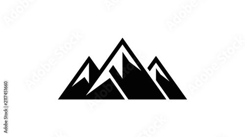 Foto Black mountain range silhouette graphic design.