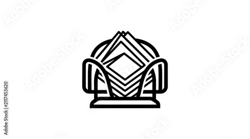 Black and white chair icon design.
