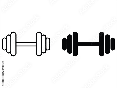 Dumbbell icon set