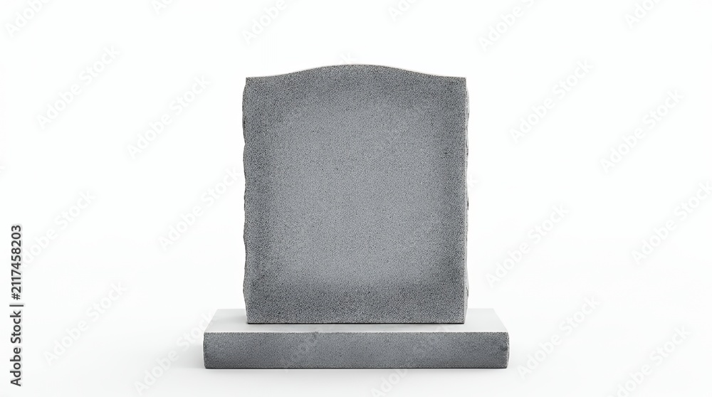Obraz premium A grave stone visualization showing a grave stone tombstone with copy space for memorial and remembrance concepts 3D render grave stone tombstone with copy space memorial grave stone tombstone