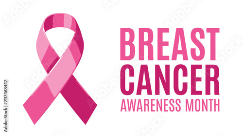 Pink ribbon symbol for breast cancer awareness month campaign Vector