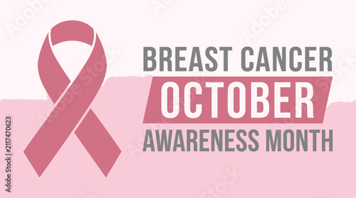 Pink ribbon symbol for breast cancer awareness month in october Vector