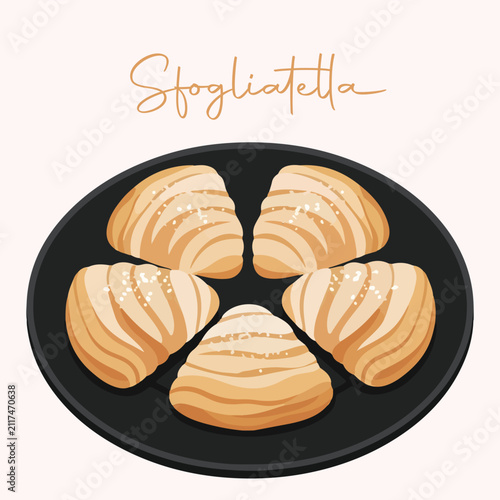 Bild auf Leinwand Sfogliatella italian dessert neapolitan pastry