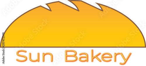 Sun Bakery logo, banner, bilbord color illustration vector
