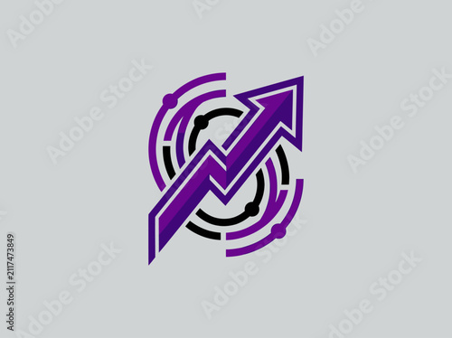 Dynamic Purple Arrow Charting Growth And Data Analysis Trends