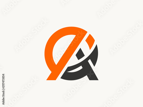Dynamic Orange And Black Abstract Geometric Logo Design