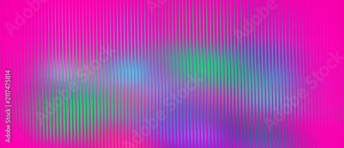 Картината върху платно Vertical lines pattern with a vibrant neon gradient background for modern digita
