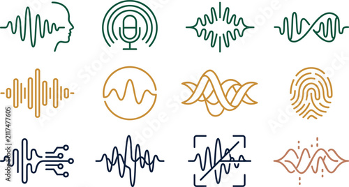 Canvastavla Voice Recognition, Audio Waveform, Speech Processing, and Biometric Sound Icon S