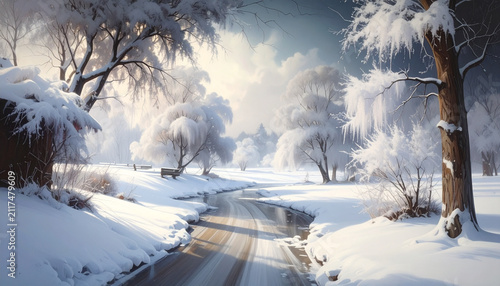 Snow Covered Winter Road