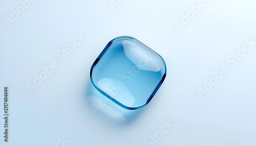 3D Abstract transparent glass lens background concept of optical lens Transparent Liquid Glass icon 3D rendering. Generative.ai