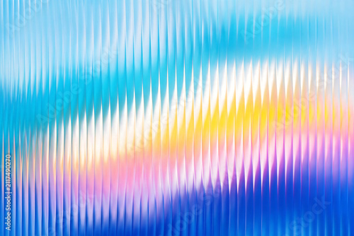 Textured fluted glass with colorful light leaks