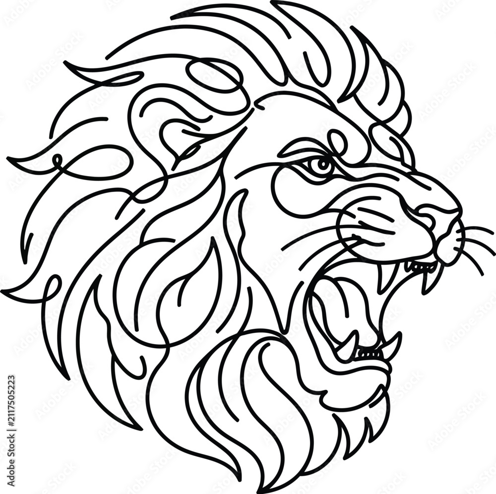 Naklejka premium lion head mascot