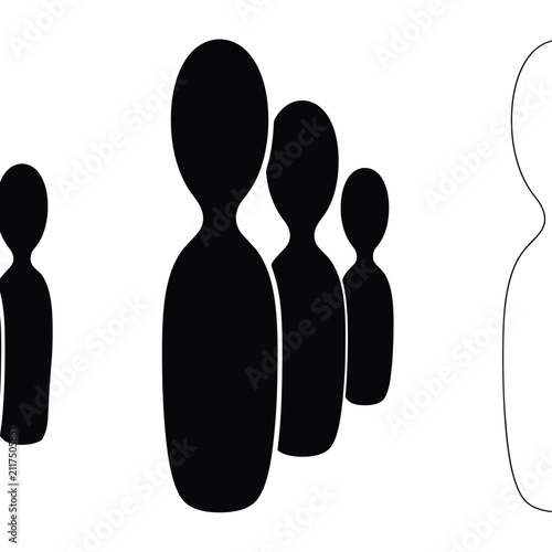 Bild auf Leinwand Figuras abstractas de silueta que representan un concepto de grupo o comunidad