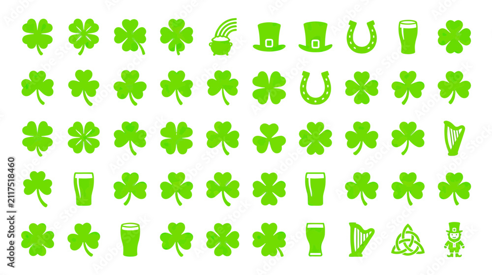 Fototapeta premium St. Patrick's Day Icons and Symbols Collection