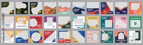 Modern Corporate Social Media Banner and Square Flyer