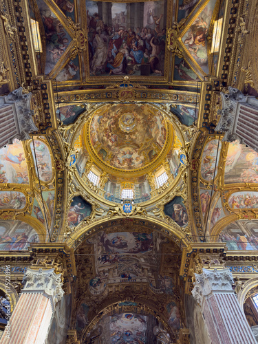 the magnificent interior of the Basilica of the Santissima Annunziata del Vastato in Genoa