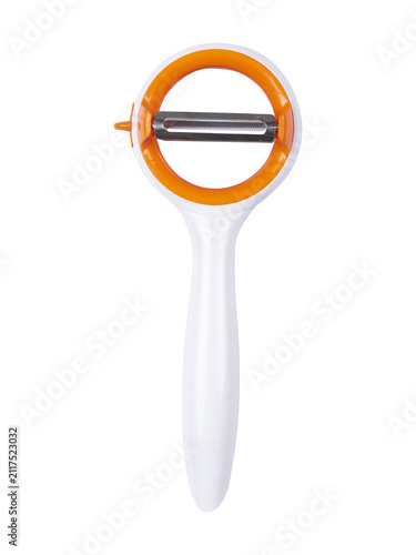 Foto Orange Ring Vegetable Peeler Stainless Steel Blade Kitchen Tool Isolated On Tran