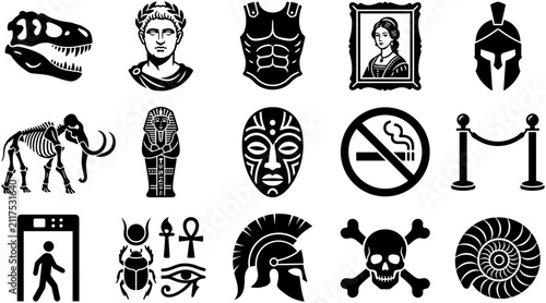Konstfotografi Set of museum and history related vector icons.