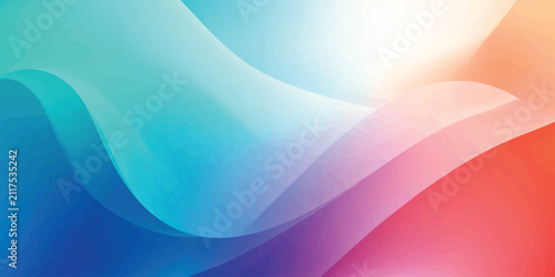 Abstract Vibrant Gradient Waves Background with Smooth Fluid Motion