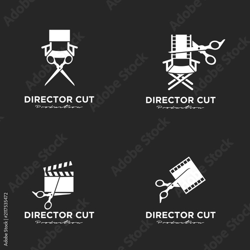 Director Cut Production Logo Concepts for Film Editing and Movie Studio Branding Identity