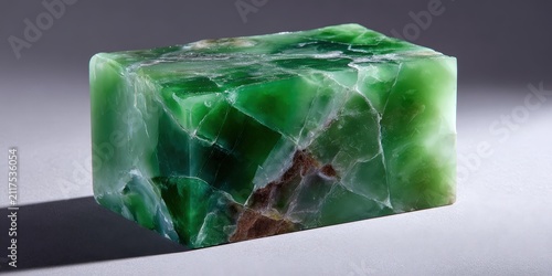Elegant Green Jade Stone Block for Jewelry and Decor