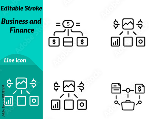 A clean and modern vector icon representing business, finance and financial management. The design feature coins a upward growth arrow. Symbolizing profitability investment budgeting business success.
