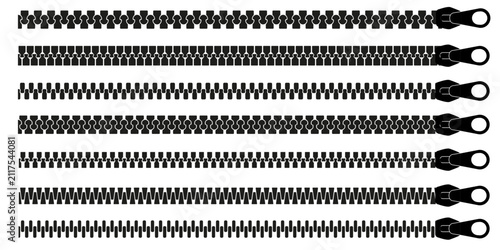 Zipper brush. Zipper seamless pattern