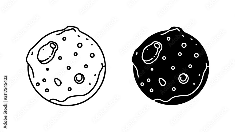Foto Cosmic Celestial Body Vector Icons: Moon, Planet, Space Orb, Celestial Sphere, A