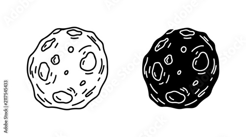 фотографія Asteroid Vector Icons, Space Rocks, Celestial Bodies, Cosmic Objects, Grunge Tex