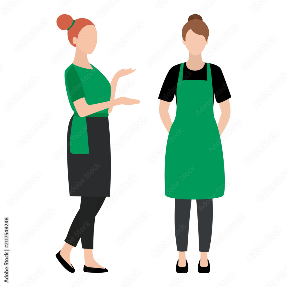 Fototapeta premium Professional Cafe Staff Avatar Illustration