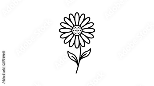 Simple Daisy Flower Line Art Illustration