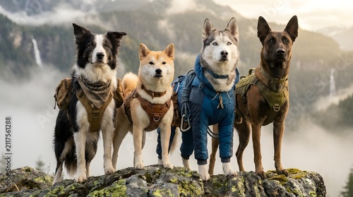 Expedition Dog Team Portrait in Mountains