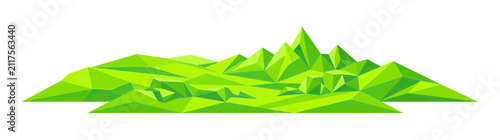 фотографія Abstract Geometric Green Mountain Landscape