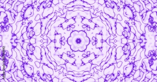 Seamless Tileable Pastel Lavender Kaleidoscope Pattern, Abstract Organic Geometric Surface Texture Background for Wallpaper and Fabric