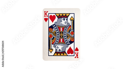 King of hearts playing card with detailed regal portrait, isolated on transparent background