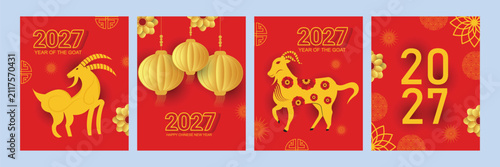 Obraz na płótnie Happy Chinese New Year 2027 poster set
