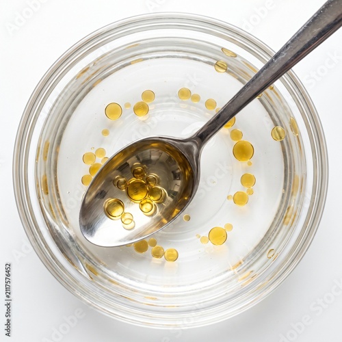 Spoon stirring oil droplets in water as an incompatibility and immiscible metaphor