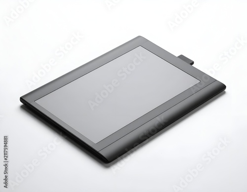 Black Graphics Drawing Tablet for Digital Art Design Isolated on White Background