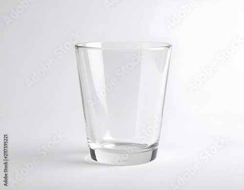 Empty Clear Glass Cup Isolated on White Background for Beverage Presentation
