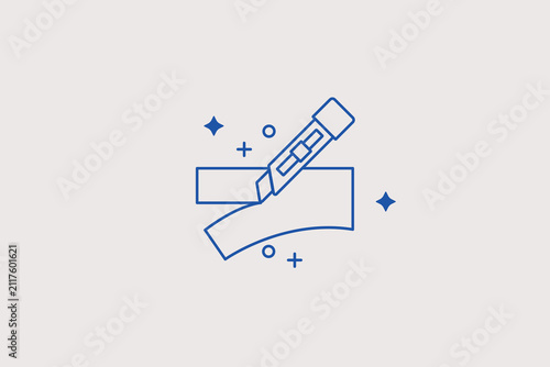 Konstfotografi Utility knife cutting paper line icon for craft store