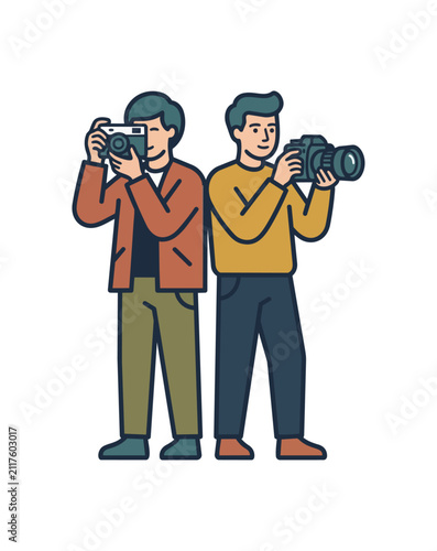Two individuals holding cameras for photography and videography
