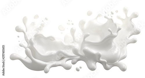 Splash of milk or cream isolated.