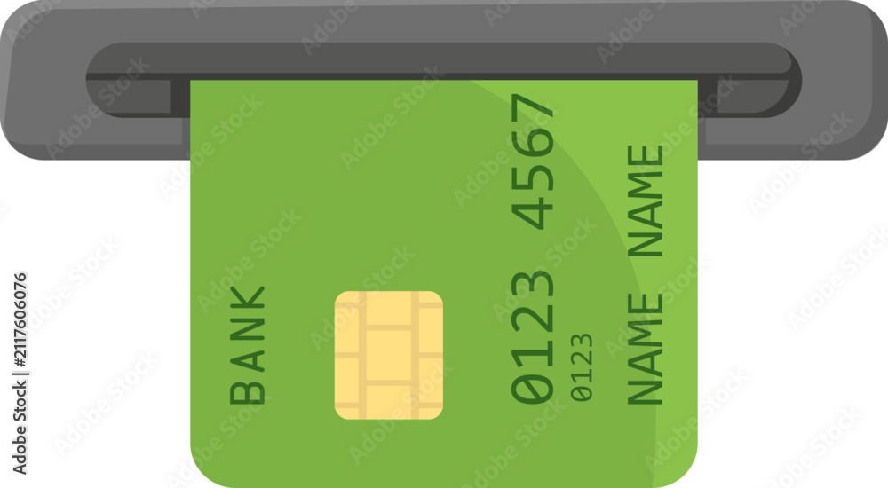 Foto Credit Card Inserted Into Slot
