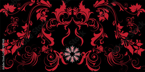 Quadro su tela Damask seamless pattern element