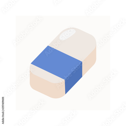 Minimalist White Pencil Eraser Icon Illustration