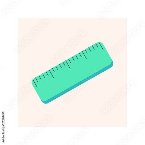 Minimalist Flat Vector Ruler Icon for Education and Design
