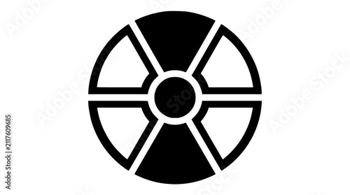 Foto Nuclear Radiation Warning Symbol Icon Featuring Geometric Black Toxic Biohazard