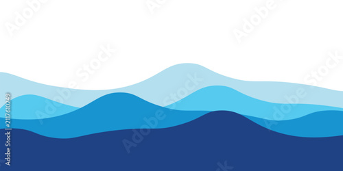 Sea waves layered vector background illustration and sea beach vector illustration.