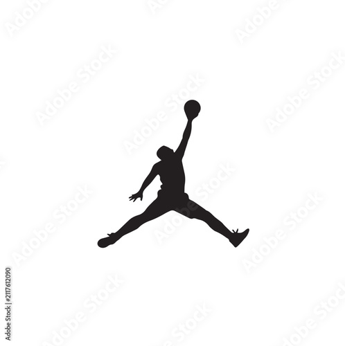 Basketball Player Jump Shot Silhouette – Sports Action Icon Illustration